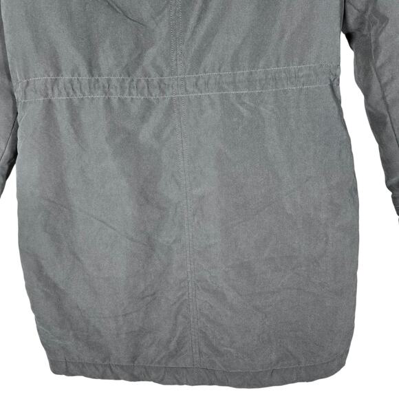 Abercrombie Fitch Womens M Navy Parka Coat Faux Fur Hood Sherpa Lined Jacket - Picture 9 of 12